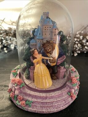 Beauty and the Beast Detailed Resin Castle with Removable Glass Dome 5.5” Tall